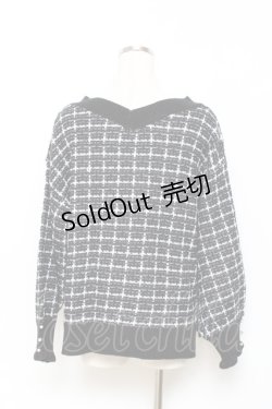 画像2: axes femme / Vネックツイードニット F 黒 Y-25-10-20-032-AX-TO-SZ-ZY