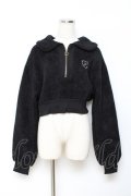 axes femme POETIQUE / モールニット風クロップドプルオーバー M 黒 Y-25-10-20-033-AX-TO-SZ-ZY