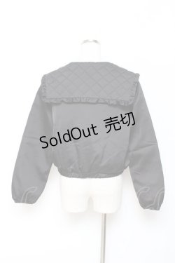 画像2: axes femme POETIQUE / キルティングビッグ襟ブルゾン M 黒 Y-25-10-20-035-AX-JA-SZ-ZY