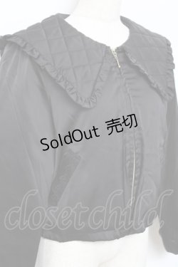 画像3: axes femme POETIQUE / キルティングビッグ襟ブルゾン M 黒 Y-25-10-20-035-AX-JA-SZ-ZY