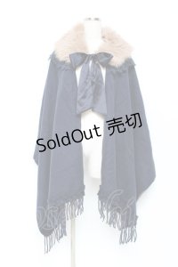 axes femme / ファーティペット付きストール  紺 Y-25-10-25-033-AX-TO-SZ-ZY