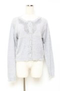 axes femme / モチーフレース付きカーデ M サックス Y-25-10-25-034-AX-TO-SZ-ZY