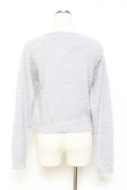 画像2: axes femme / モチーフレース付きカーデ M サックス Y-25-10-25-034-AX-TO-SZ-ZY