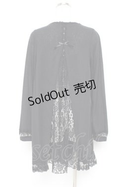 画像2: axes femme / バックレースロングカーディガン M 黒 Y-25-10-25-035-AX-TO-SZ-ZY