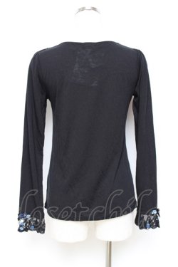 画像2: axes femme / プチローズリボンカットソー M 黒 Y-25-10-25-037-AX-TO-SZ-ZY