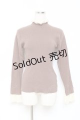 axes femme / レース配色テレコカットソー M 茶 Y-25-10-25-039-AX-TO-SZ-ZY