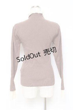 画像2: axes femme / レース配色テレコカットソー M 茶 Y-25-10-25-039-AX-TO-SZ-ZY