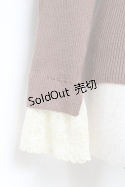 画像3: axes femme / レース配色テレコカットソー M 茶 Y-25-10-25-039-AX-TO-SZ-ZY