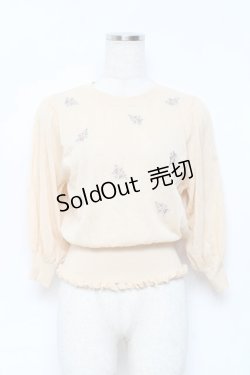 画像1: axes femme / ブーケ刺繍ラメニット M イエロー Y-25-10-25-040-AX-TO-SZ-ZI