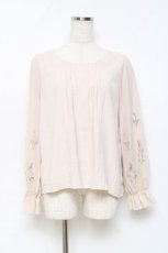 画像1: axes femme / 花刺繍×チュールブラウスプルオーバー M 生成り Y-25-10-25-041-AX-BL-SZ-ZI (1)