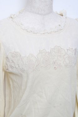 画像3: axes femme / バラ刺繍マトン袖プルオーバー M 生成り Y-25-10-25-043-AX-TO-SZ-ZY