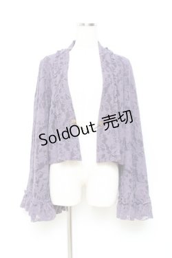 画像1: axes femme / 起毛レース姫袖風ボレロ  パープル Y-25-10-25-046-AX-TO-SZ-ZY