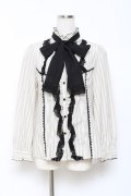 axes femme / ストライプボータイブラウス M 生成り Y-25-10-25-048-AX-BL-SZ-ZY