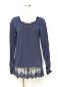 axes femme / 袖蝶モチーフインナーPO M 紺 Y-25-10-25-050-AX-TO-SZ-ZY