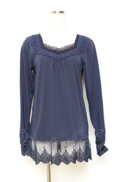 画像1: axes femme / 袖蝶モチーフインナーPO M 紺 Y-25-10-25-050-AX-TO-SZ-ZY