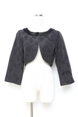 axes femme / ジャガードボレロ M 黒 Y-25-10-25-051-AX-TO-SZ-ZY