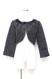axes femme / ジャガードボレロ M 黒 Y-25-10-25-051-AX-TO-SZ-ZY