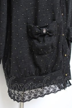 画像3: axes femme / ドット柄ポケットカーディガン M 黒 Y-25-10-25-054-AX-TO-SZ-ZY