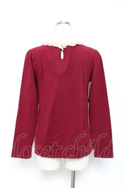 画像2: axes femme / 胸元モチーフブロッキングプルオーバー M ワイン Y-25-10-25-055-AX-TO-SZ-ZY