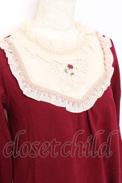 画像3: axes femme / 胸元モチーフブロッキングプルオーバー M ワイン Y-25-10-25-055-AX-TO-SZ-ZY
