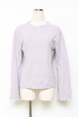 画像1: axes femme / リボン刺繍配色フレアニット  ラベンダー Y-25-10-25-058-AX-TO-SZ-ZY