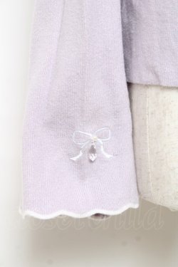 画像3: axes femme / リボン刺繍配色フレアニット  ラベンダー Y-25-10-25-058-AX-TO-SZ-ZY