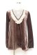 画像1: axes femme / チョーカー付きベロアプルオーバー M チャ Y-25-10-25-059-AX-TO-SZ-ZY (1)