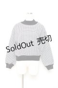 axes femme POETIQUE / 千鳥柄ゆったりプルオーバー M 黒 Y-25-10-25-062-AX-TO-SZ-ZI