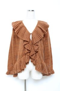 axes femme NOSTALGIE / ラッフルカーディガン M オレンジ Y-25-10-25-063-AX-OP-SZ-ZY