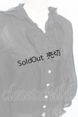 画像3: PINK HOUSE / フード付きフィッシュテールブラウス F 黒 Y-25-10-25-073-LO-BL-SZ-ZY