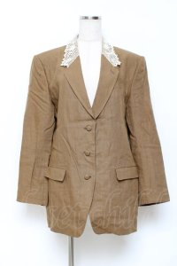 INGEBORG / 襟レースジャケット F カーキ Y-25-10-25-077-LO-JA-SZ-ZY