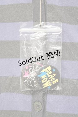 画像4: PEACE NOW / 缶バッジ付きボーダーノースリーブカーディガン M グレー×パープル Y-25-10-25-085-PU-TO-SZ-ZY