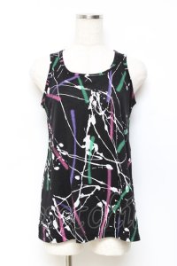 PEACE NOW / ペイント柄タンクトップ M 黒 Y-25-10-25-086-PU-TO-SZ-ZY
