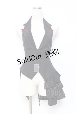 画像1: PUTUMAYO / フリルホルターベスト  黒ストライプ Y-25-10-25-087-PT-TO-SZ-ZY