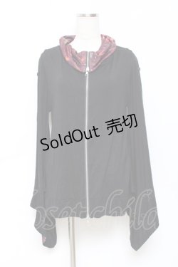画像1: gouk / 着物袖ZIPパーカー  黒 Y-25-10-25-089-GO-TO-SZ-ZY