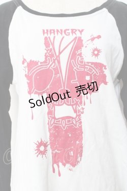 画像4: HANGRY&ANGRY / プリント長袖カットソー  白×黒 Y-25-10-25-092-HN-TO-SZ-ZY