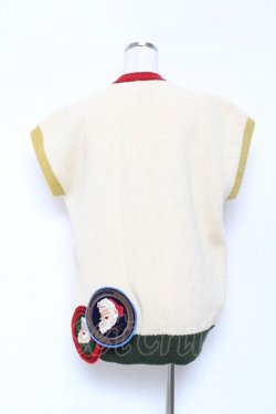 画像2: WONDERFUL WORLD / サンタ編み込みサガラワッペン付きカーディガン  アイボリー Y-25-10-25-093-LO-TO-SZ-ZY