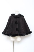Angelic Pretty / 夢みるBunnyケープ  黒 Y-25-10-25-095-AP-CO-SZ-ZY