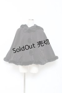 Angelic Pretty / 夢みるBunnyケープ  黒 Y-25-10-25-095-AP-CO-SZ-ZY