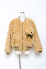 WONDERFUL WORLD / くまモチーフブルゾン  キャメル Y-25-10-25-098-LO-JA-SZ-ZY