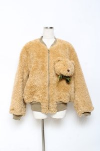 WONDERFUL WORLD / くまモチーフブルゾン  キャメル Y-25-10-25-098-LO-JA-SZ-ZY