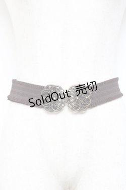 画像1: axes femme / モチーフゴムベルト  茶 Y-25-10-25-012-AX-ZA-SZ-ZT486-F005