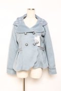 axes femme / スカラップショートコート M サックス Y-25-10-25-102-AX-CO-SZ-ZY