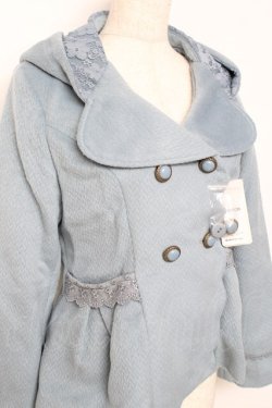 画像3: axes femme / スカラップショートコート M サックス Y-25-10-25-102-AX-CO-SZ-ZY