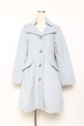 axes femme / 襟ポケットレース重ねコート M サックス Y-25-10-25-103-AX-CO-SZ-ZY