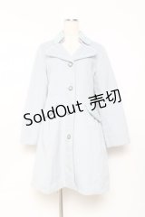 axes femme / 襟ポケットレース重ねコート M サックス Y-25-10-25-103-AX-CO-SZ-ZI