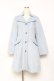 画像1: axes femme / 襟ポケットレース重ねコート M サックス Y-25-10-25-103-AX-CO-SZ-ZY (1)