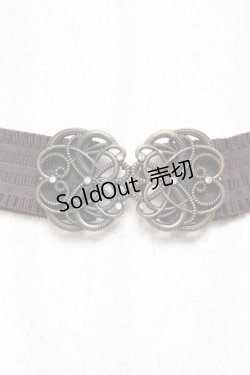 画像2: axes femme / モチーフゴムベルト  茶 Y-25-10-25-012-AX-ZA-SZ-ZT486-F005