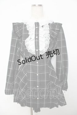 画像1: Secret Honey / アクセサリーリボンレースフリルセットアップ 2 黒チェック Y-25-10-25-111-CA-JA-SZ-ZY