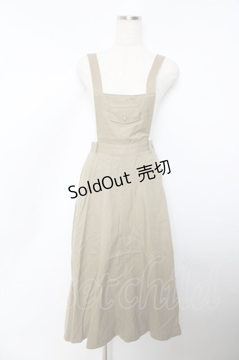 画像1: INGEBORG / エプロンワンピース  カーキベージュ Y-25-10-25-114-LO-OP-SZ-ZT620 (1)
